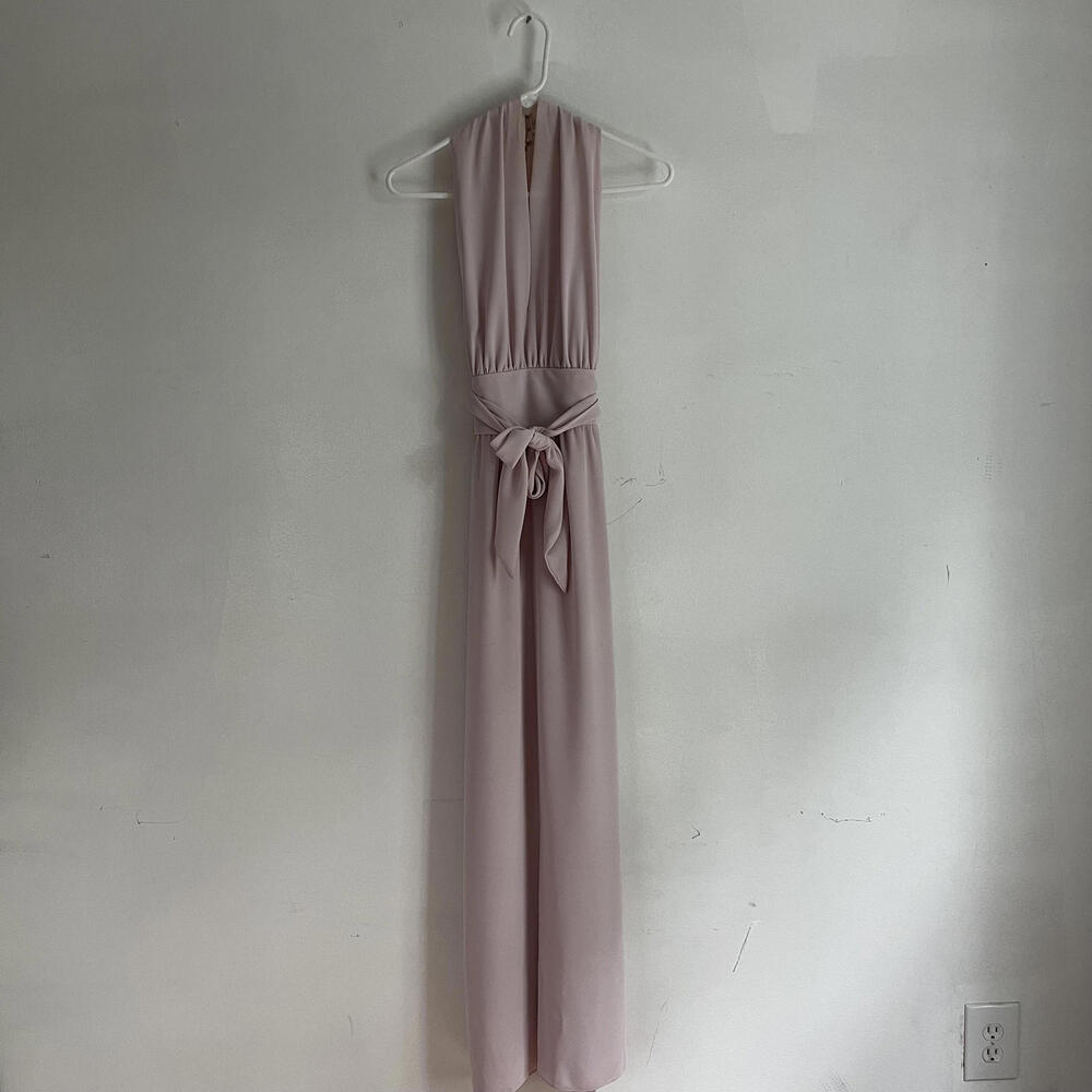 Vintage 1970s Soft Pink Maxi Dress by Dan Leslie - V-Neck